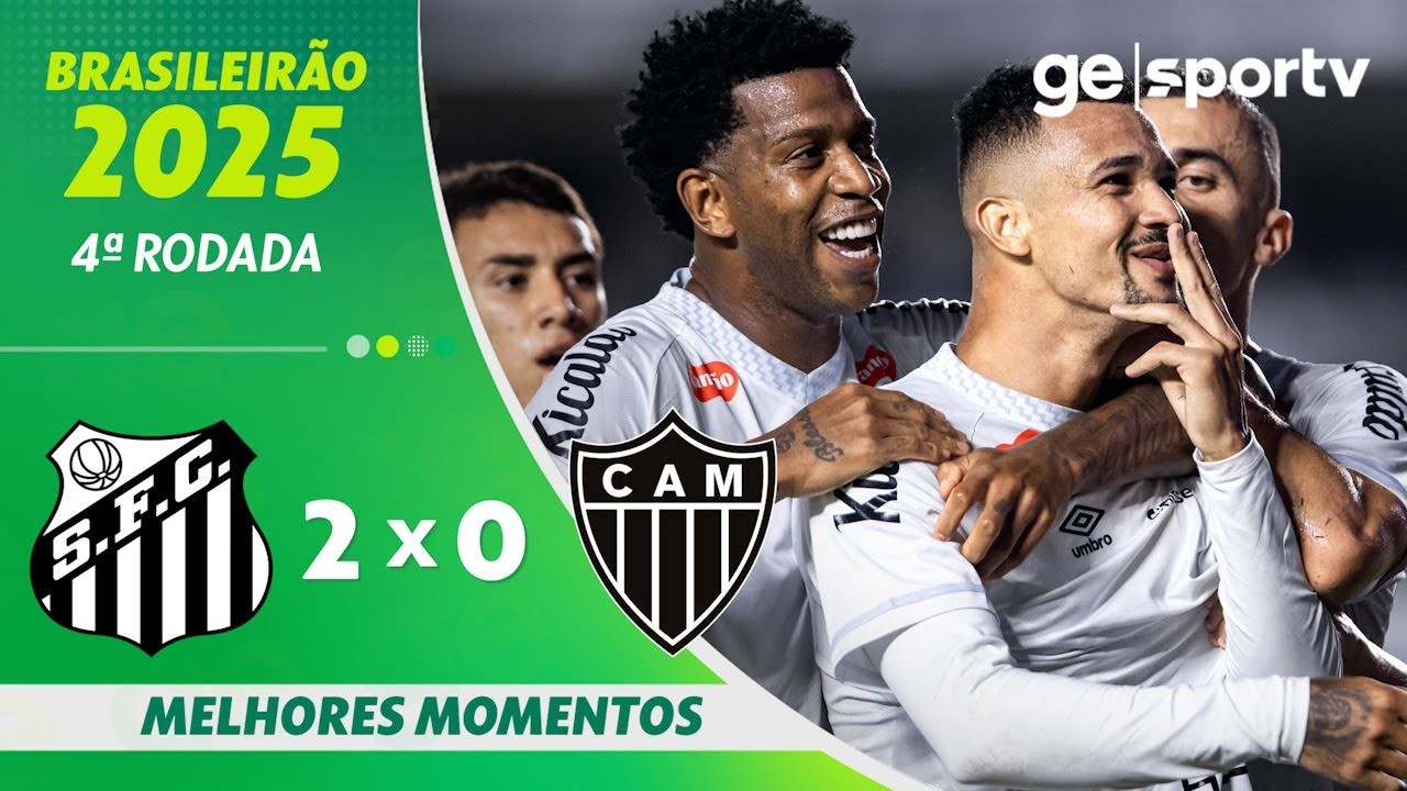 #ไฮไลท์ฟุตบอล [ ซานโตส 2 - 0 อัตเลติโก้ มิไนโร่ ] บราซิล ซีรี่ย์เอ 2025/17.4.68